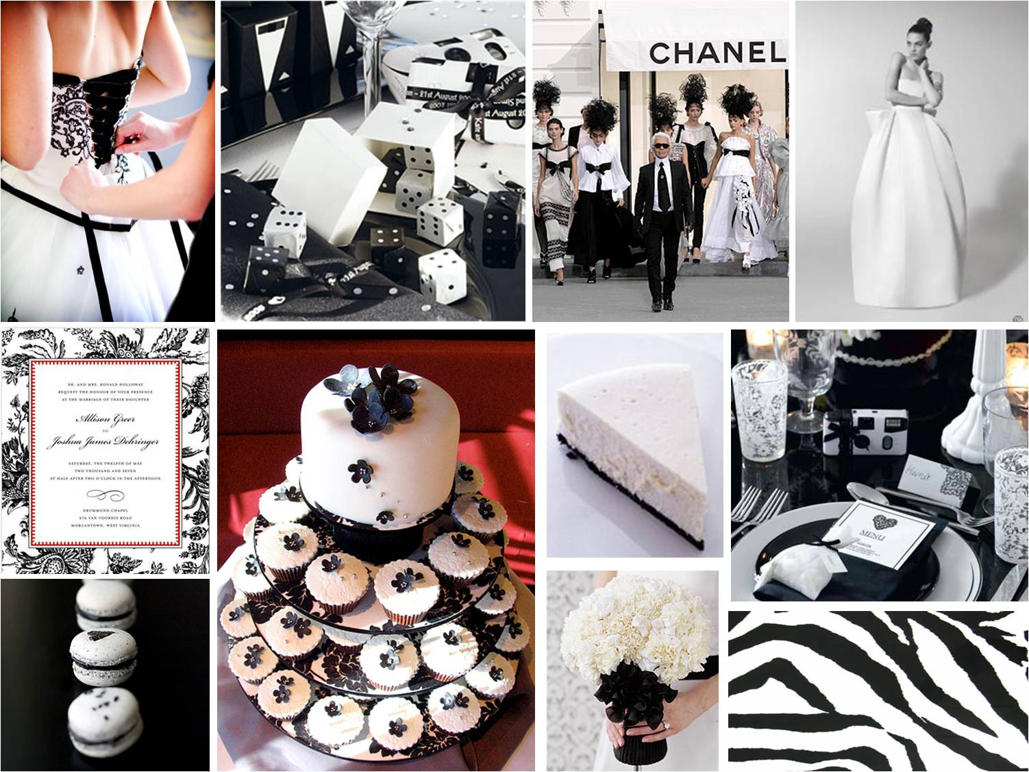 a black and white wedding