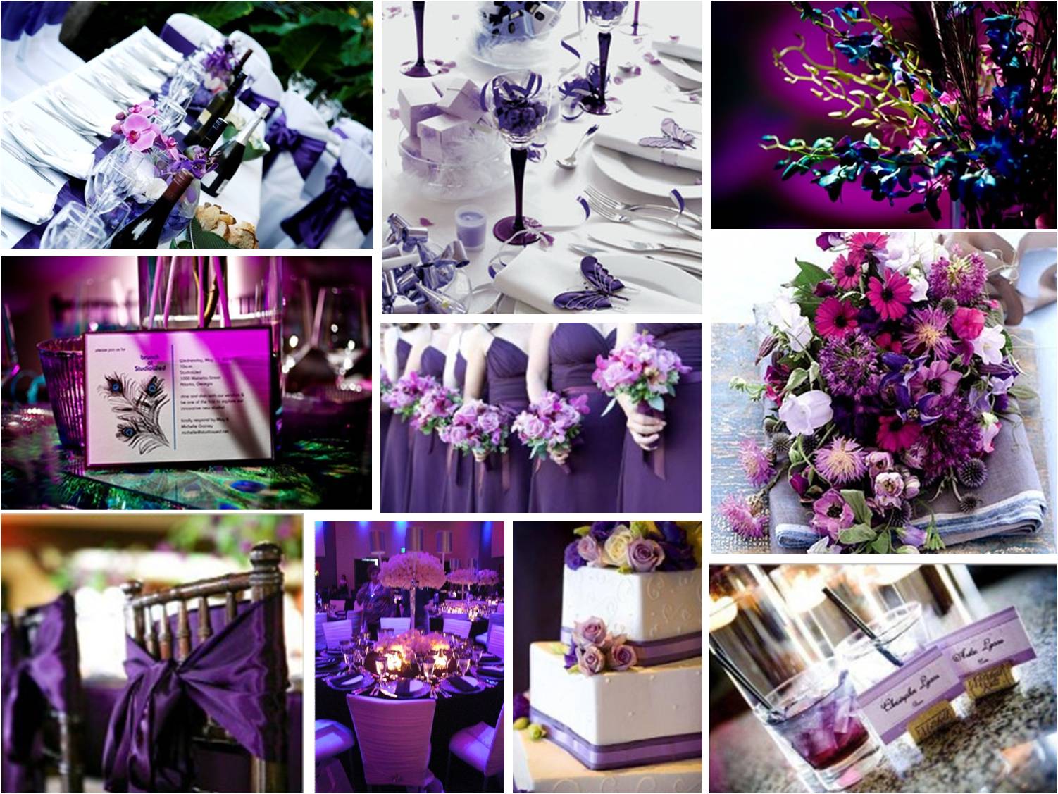 navy blue, purple and silver wedding theme